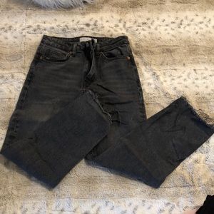 Cropped top shop dark wash jeans